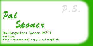 pal sponer business card